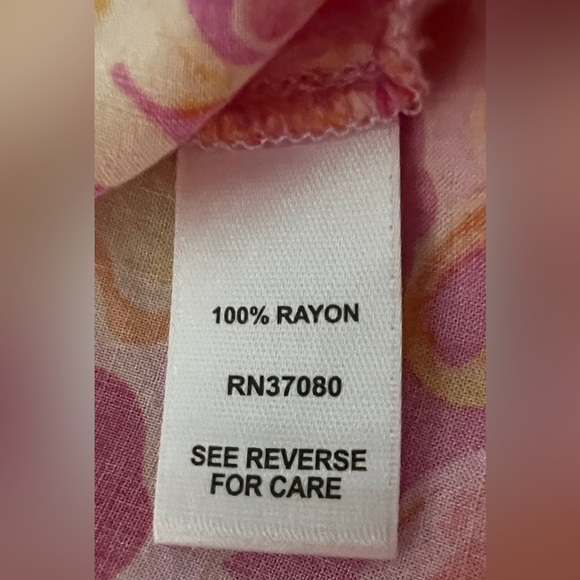 Cato Pink and Orange Patterned Blouse bell sleeve - Picture 5 of 10